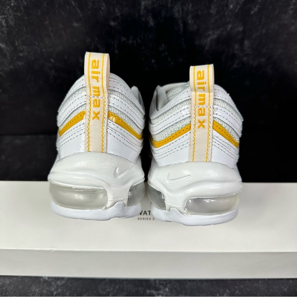 NIKE AIR MAX 97 WHITE UNIVERSITY GOLD WOMENS SHOES SIZE 5.5 YELLOW NEW - Picture 3 of 10